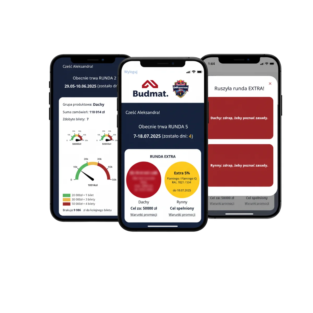 Na Obroty app - contest participant panel
